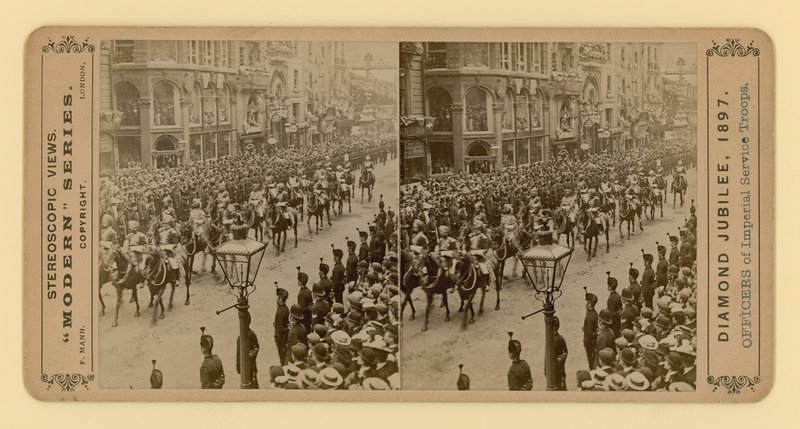 Stereoskopowy wydruk Diamentowego Jubileuszu Królowej Wiktorii, 28 czerwca 1897 r autorstwa English Photographer