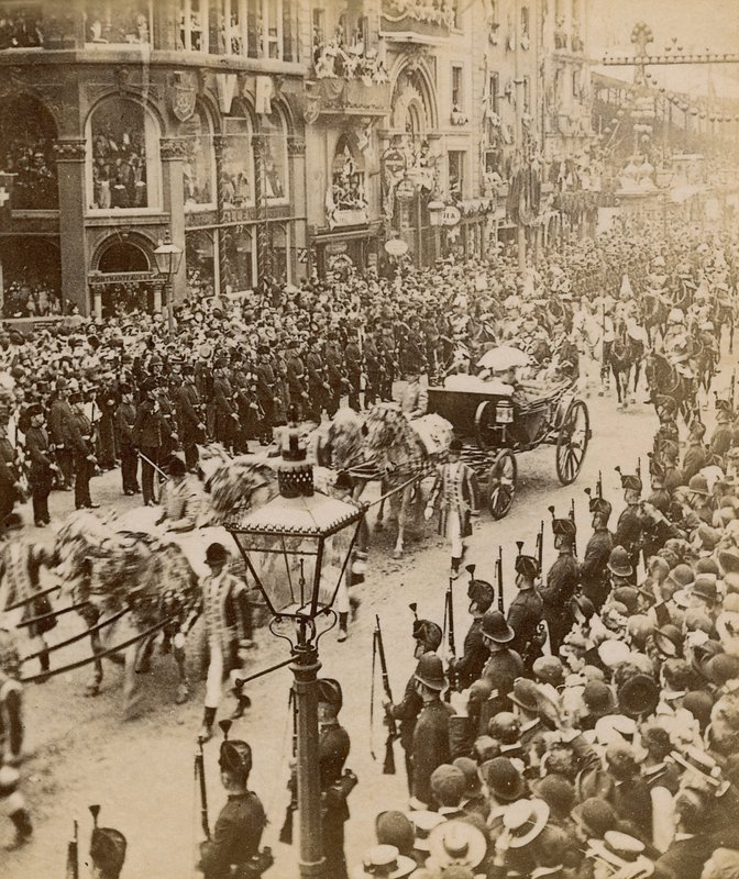 Stereoskopowy wydruk Diamentowego Jubileuszu Królowej Wiktorii, 28 czerwca 1897 r autorstwa English Photographer