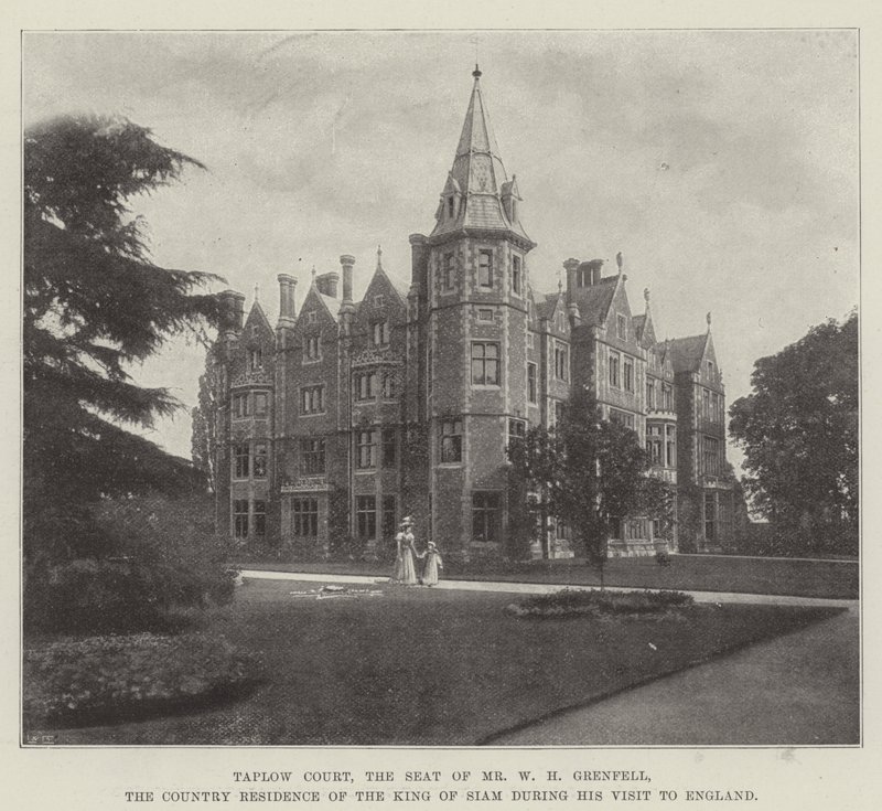 Taplow Court, siedziba pana WH Grenfell, wiejska rezydencja króla Syjamu podczas jego wizyty w Anglii autorstwa English Photographer
