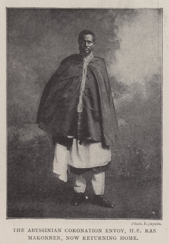 Wysłannik Koronacji Abisyńskiej, JE Ras Makonnen, wraca teraz do domu, 1902 autorstwa English Photographer