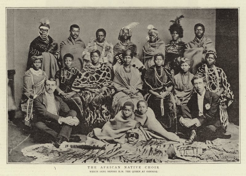 The African Native Choir, który śpiewał przed H M The Queen w Osborne autorstwa English Photographer