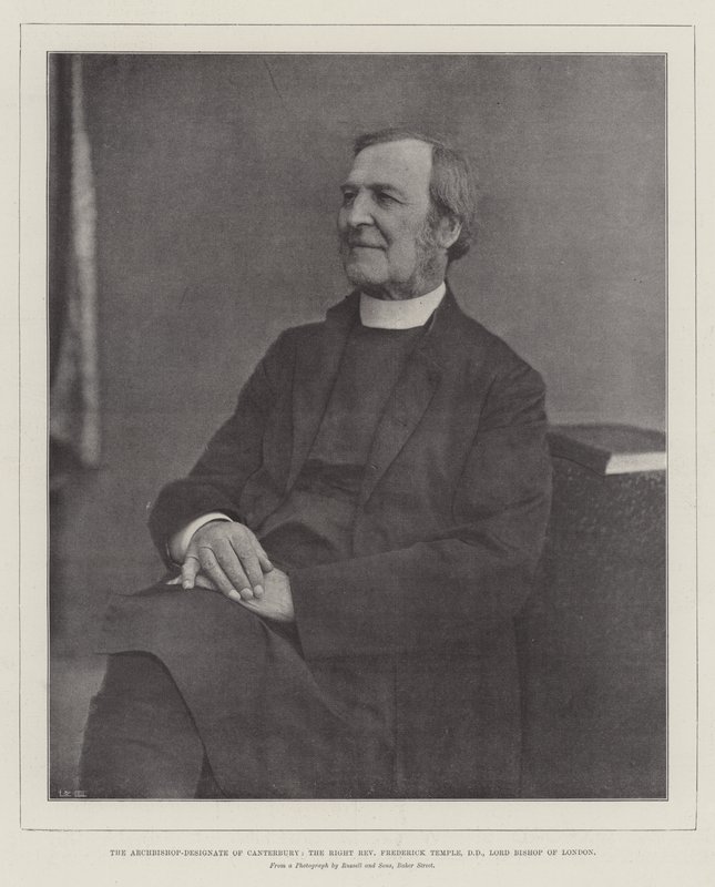 Arcybiskup-Desygnat Canterbury, Right Reverend Frederick Temple, DD, Lord Bishop of London autorstwa English Photographer