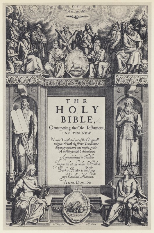 Biblia, R Barker 1611 (zdjęcie czarno-białe) autorstwa English Photographer