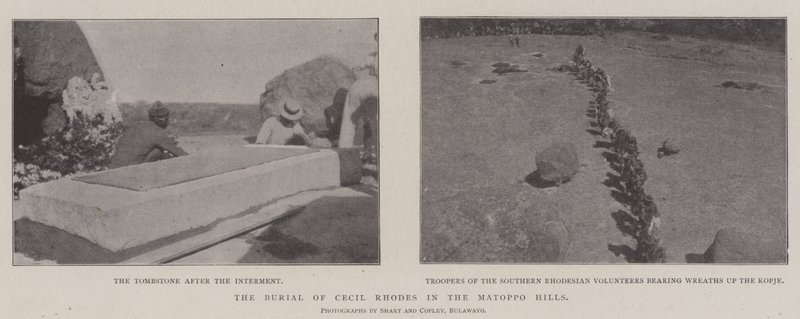 Pogrzeb Cecila Rhodesa na wzgórzach Matoppo autorstwa English Photographer
