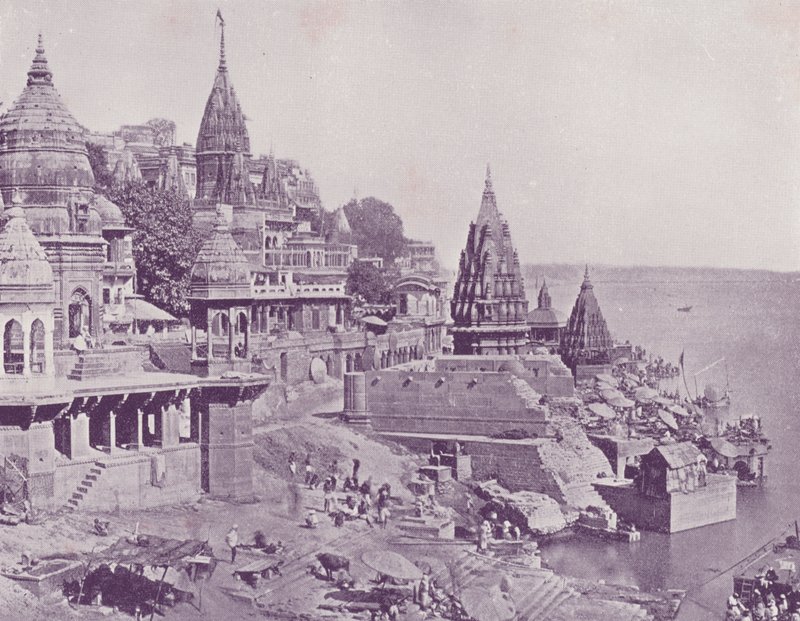 Płonący Ghat, Benares autorstwa English Photographer