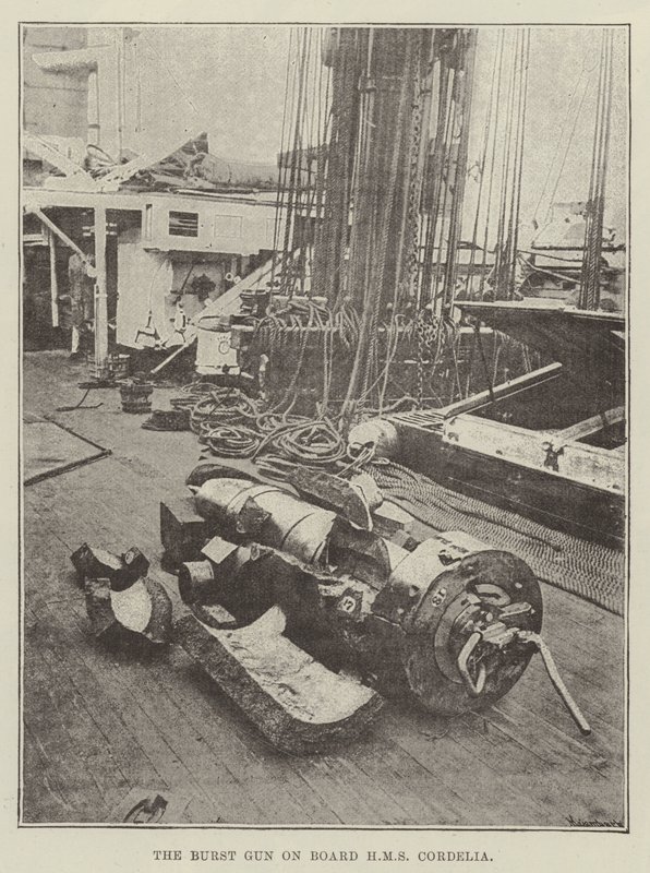 Działo wybuchowe na pokładzie HMS Cordelia autorstwa English Photographer