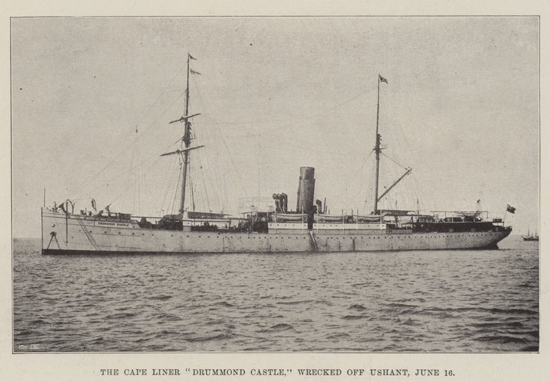 Zamek Cape Liner Drummond, zniszczony w Ushant, 16 czerwca autorstwa English Photographer