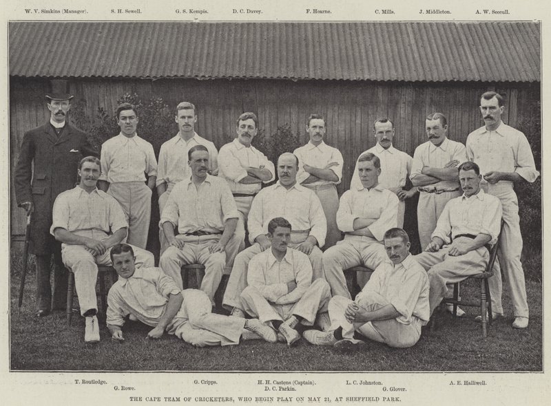 Cape Team of Cricketers, którzy rozpoczynają grę 21 maja w Sheffield Park autorstwa English Photographer