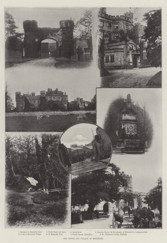 Zamek i wieś Hawarden autorstwa English Photographer