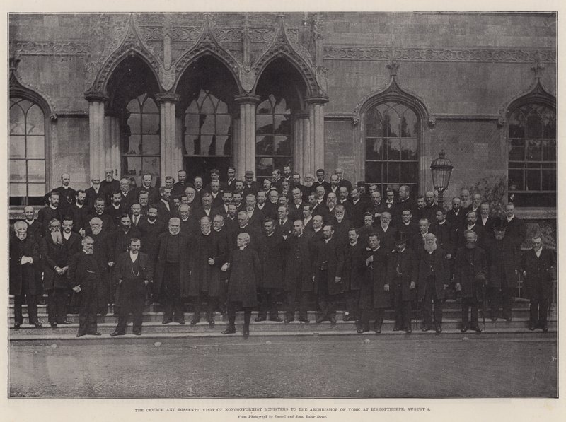 The Church and Dissent, Wizyta ministrów nonkonformistycznych u arcybiskupa Yorku w Bishopthorpe, 8 sierpnia autorstwa English Photographer