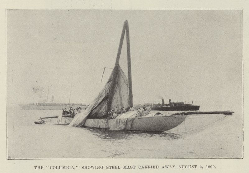 Columbia, ukazujący Steel Mast zabrany 2 sierpnia 1899 r. autorstwa English Photographer