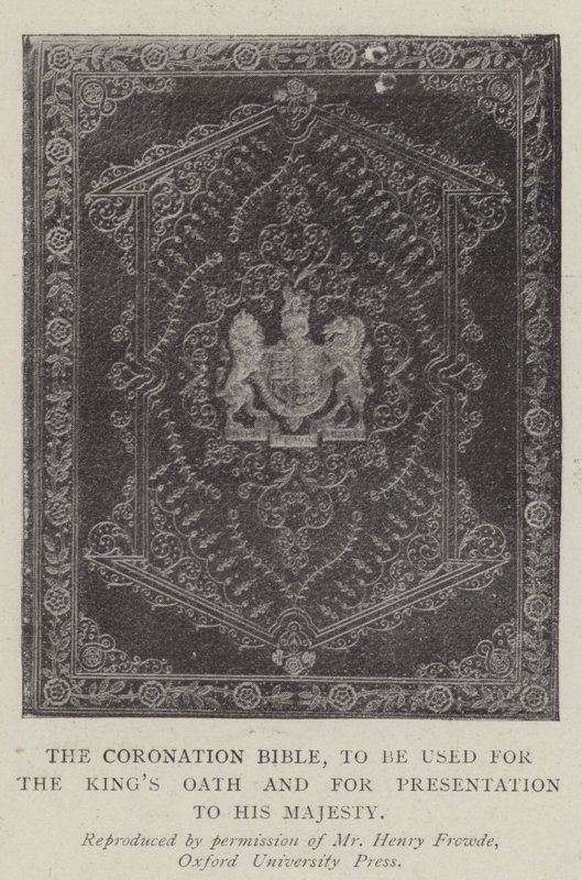 Biblia Koronacyjna do złożenia przysięgi królewskiej i do przedstawienia Jego Królewskiej Mości autorstwa English Photographer