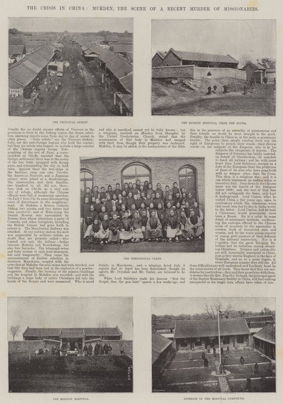 Kryzys w Chinach, Mukden, scena niedawnego morderstwa misjonarzy autorstwa English Photographer