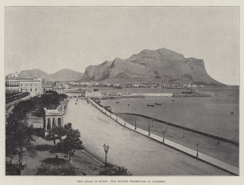Kryzys na Sycylii, promenada morska w Palermo autorstwa English Photographer