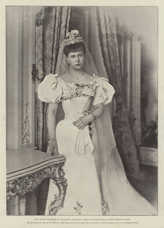 Księżniczka rumuńska (księżniczka Marie z Edynburga) w sukni ślubnej autorstwa English Photographer