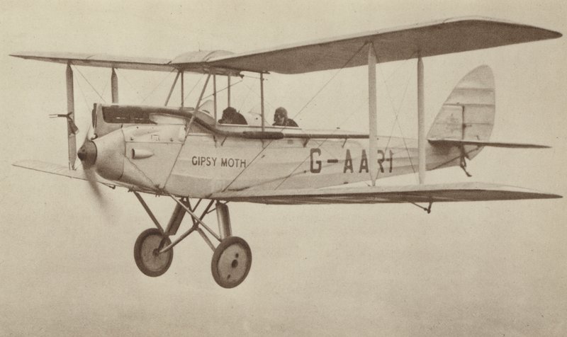 De Havilland "Moth" (zdjęcie czarno-białe) autorstwa English Photographer