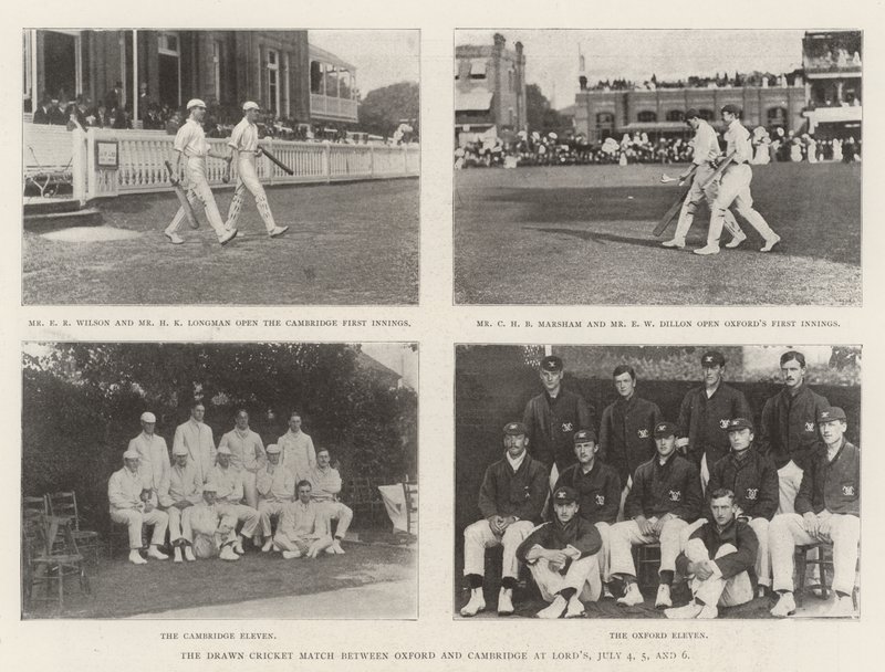 Drawn Cricket Match pomiędzy Oxfordem i Cambridge w Lords, 4, 5 i 6 lipca autorstwa English Photographer