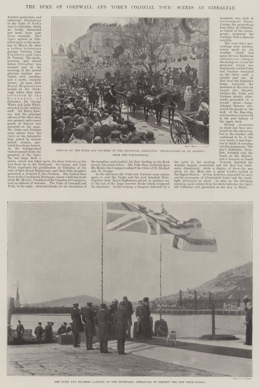 The Duke of Cornwall and Yorks Colonial Tour, Sceny w Gibraltarze autorstwa English Photographer
