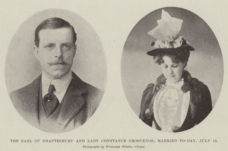 Hrabia Shaftesbury i lady Constance Grosvenor poślubili dziś, 15 lipca autorstwa English Photographer