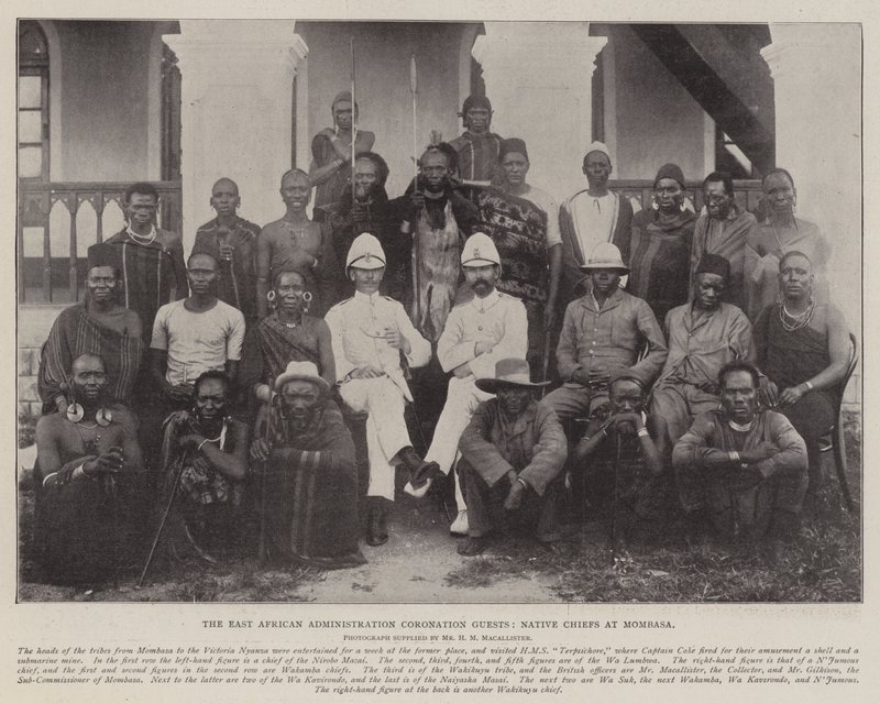 Goście koronacji administracji wschodnioamerykańskiej, rdzenni wodzowie w Mombasie autorstwa English Photographer