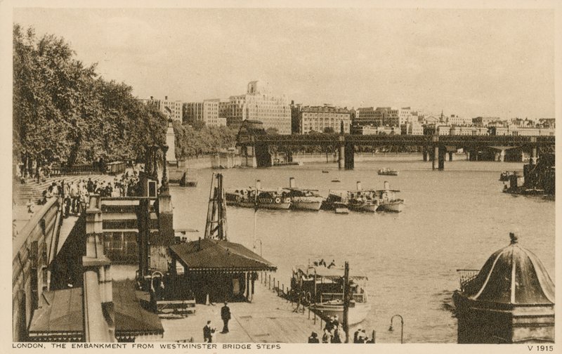 Nabrzeże od Westminster Bridge Steps, Londyn autorstwa English Photographer