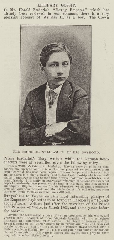 Cesarz Wilhelm II w dzieciństwie autorstwa English Photographer