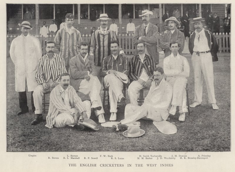 Angielski Cricketers w Indiach Zachodnich, 1895. autorstwa English Photographer