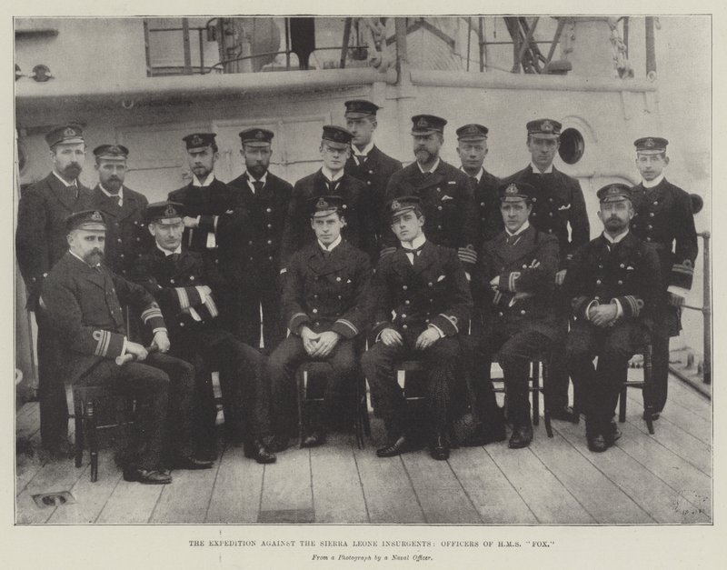 Wyprawa przeciwko Powstańcom Sierra Leone, oficerom HMS Fox autorstwa English Photographer
