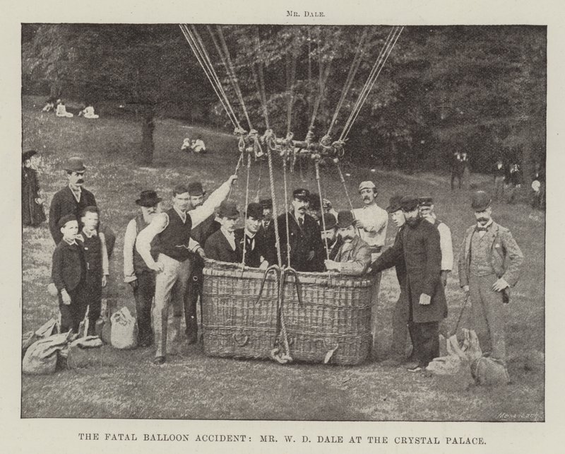 Śmiertelny wypadek balonowy, pan WD Dale w Crystal Palace autorstwa English Photographer
