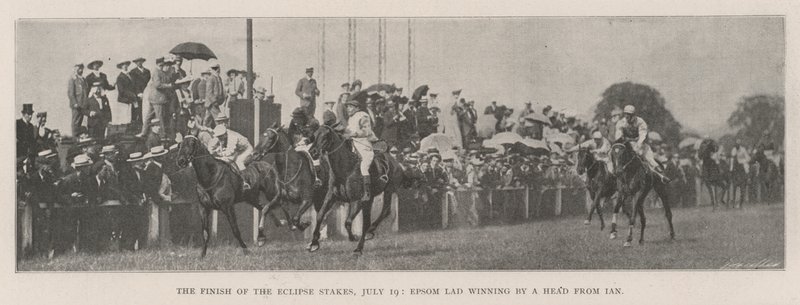 Finisz Eclipse Stakes, 19 lipca, zwycięstwo Epsom Lad przez głowę Iana autorstwa English Photographer