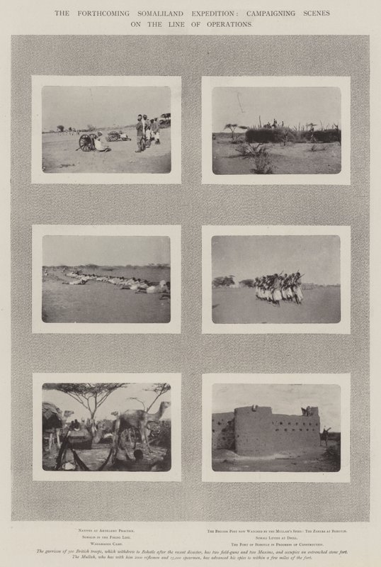 Zbliżająca się wyprawa do Somalilandu, sceny kampanii na linii działań autorstwa English Photographer