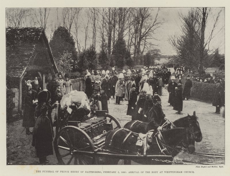 Pogrzeb księcia Henryka z Battenberg, 5 lutego 1896, przybycie ciała do kościoła Whippingham autorstwa English Photographer