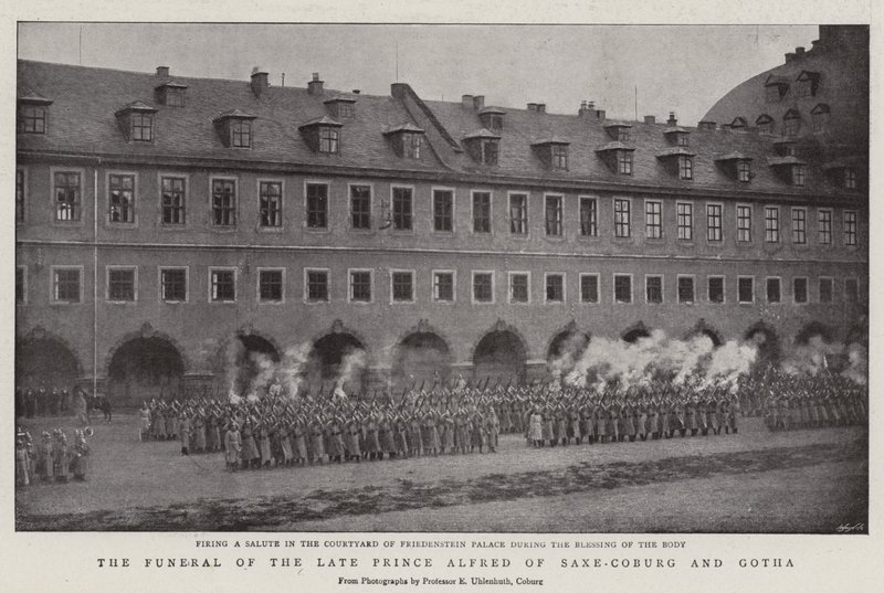 Pogrzeb zmarłego księcia Alfreda Sachsen-Coburg-Gotha autorstwa English Photographer