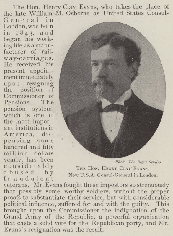 Szanowny Henry Clay Evans, Nowy Konsul Generalny USA w Londynie autorstwa English Photographer