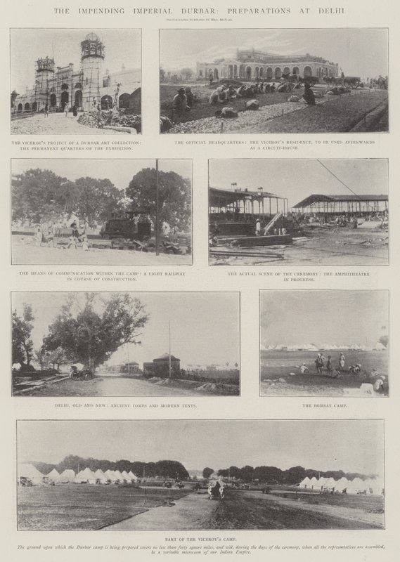 Zbliżający się Imperial Durbar, przygotowania w Delhi autorstwa English Photographer