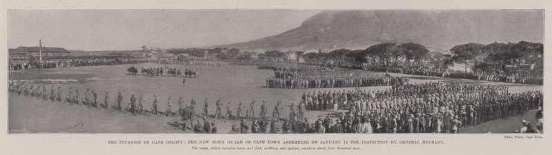 Inwazja Cape Colony, Nowa Straż Miejska Kapsztadu zebrała się 12 stycznia na inspekcję generała Brabanta autorstwa English Photographer