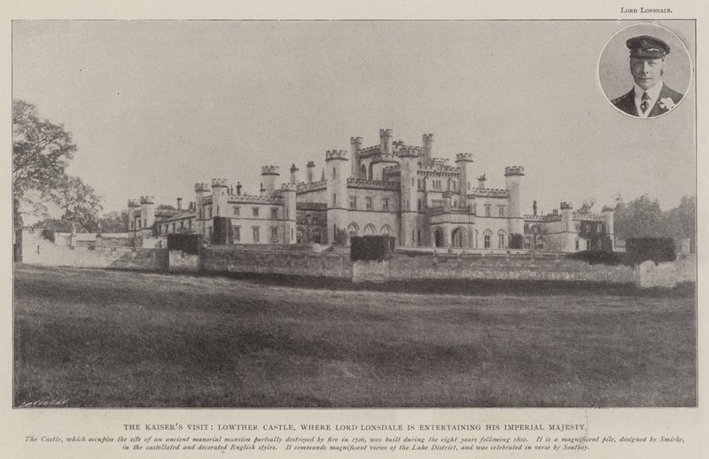 Wizyta Kaiserów, Zamek Lowther, gdzie Lord Lonsdale zabawia Swoją Cesarską Mość autorstwa English Photographer