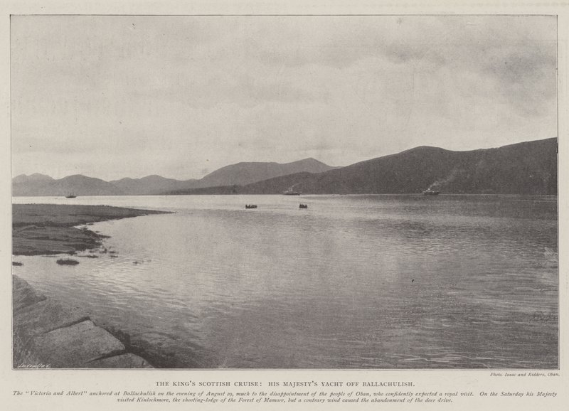 Kings Scottish Cruise, jacht Jego Majestys przy Ballachulish autorstwa English Photographer
