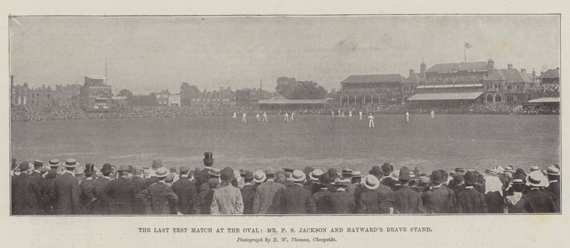 Ostatni mecz testowy na Oval, Mr F S Jackson i Haywards Brave Stand autorstwa English Photographer