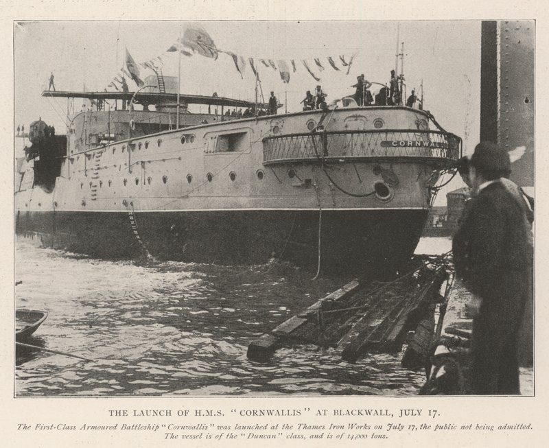 Premiera HMS Cornwallis w Blackwall, 17 lipca autorstwa English Photographer