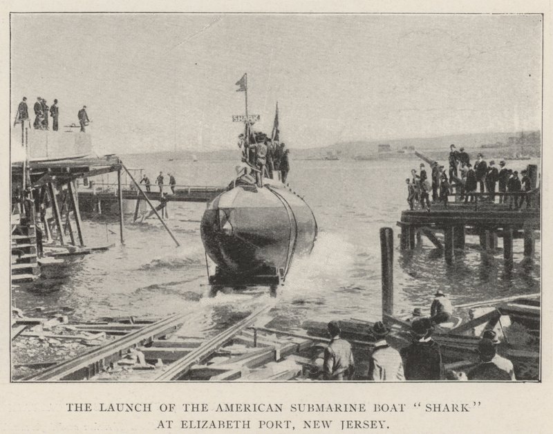 Wodowanie American Submarine Boat Shark w Elizabeth Port, New Jersey autorstwa English Photographer