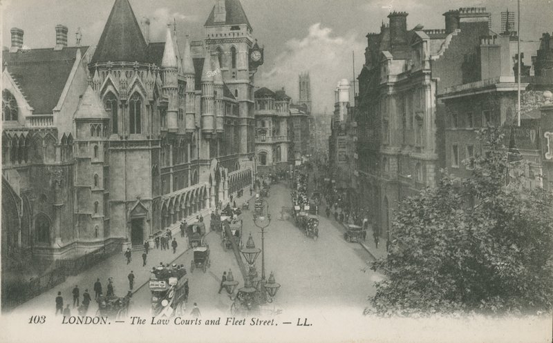 Sądy i Fleet Street, Londyn autorstwa English Photographer
