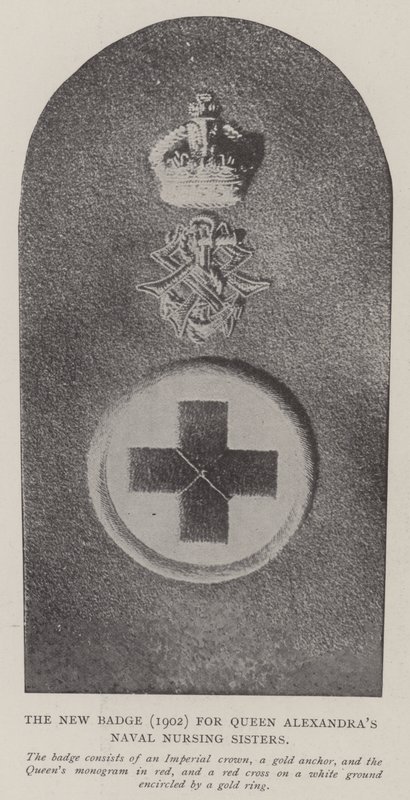 Nowa odznaka (1902) dla Sióstr Pielęgniarek Marynarki Wojennej Królowej Aleksandry autorstwa English Photographer