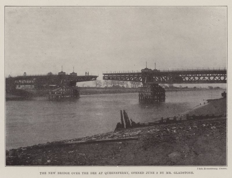 Nowy most nad Dee w Queensferry, otwarty 2 czerwca przez pana Gladstone autorstwa English Photographer