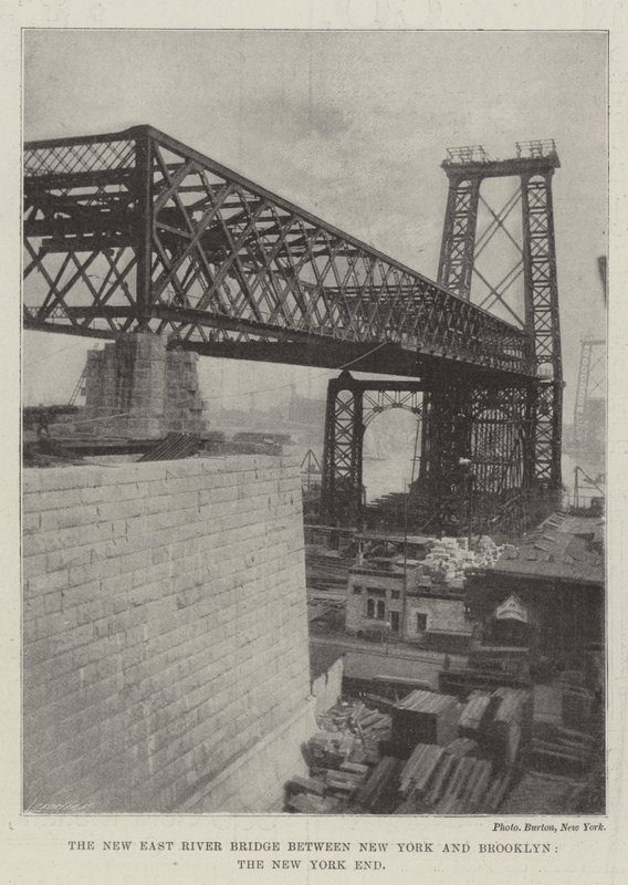 New East River Bridge między Nowym Jorkiem a Brooklynem, New York End autorstwa English Photographer