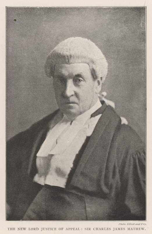 Nowy Lord Sędzia Apelacyjny, Sir Charles James Mathew autorstwa English Photographer