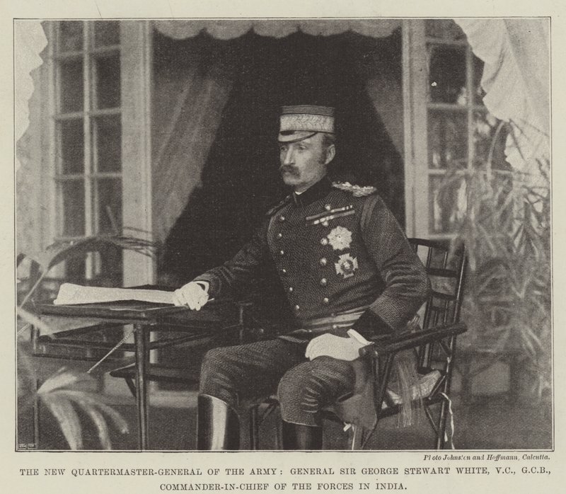 Nowy kwatermistrz generalny armii, generał Sir George Stewart White, VC, GCB, głównodowodzący sił zbrojnych w Indiach autorstwa English Photographer