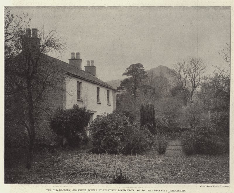 Stara plebania w Grasmere, w której Wordsworth mieszkał w latach 1811-1813, niedawno zburzona autorstwa English Photographer