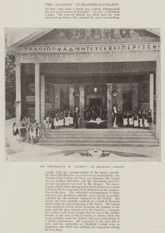 Występ Alkestis w Bradfield College autorstwa English Photographer