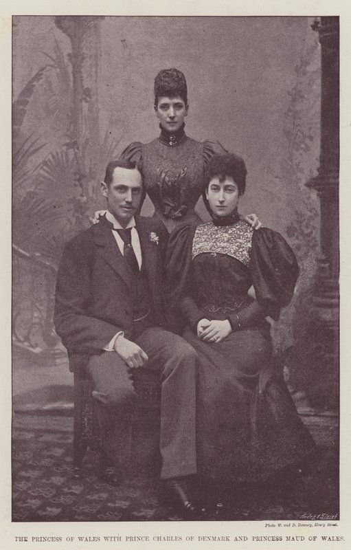 Księżniczka Walii z księciem Karolem z Danii i księżną Maud z Walii autorstwa English Photographer
